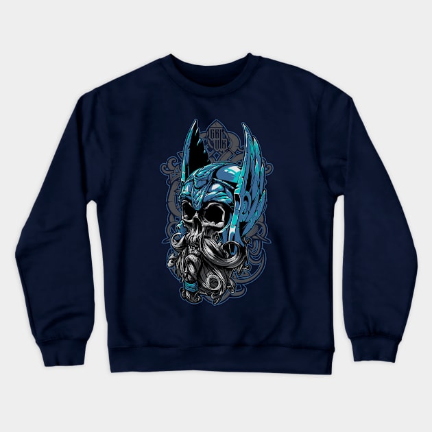 skull viking Crewneck Sweatshirt by Chack Loon